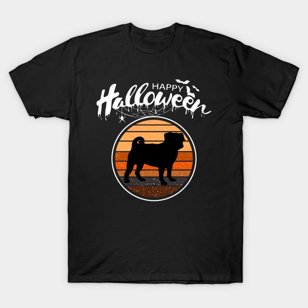 Funny Happy Halloween Beautiful Pug Men Women Kids Gift T-Shirt by mlleradrian